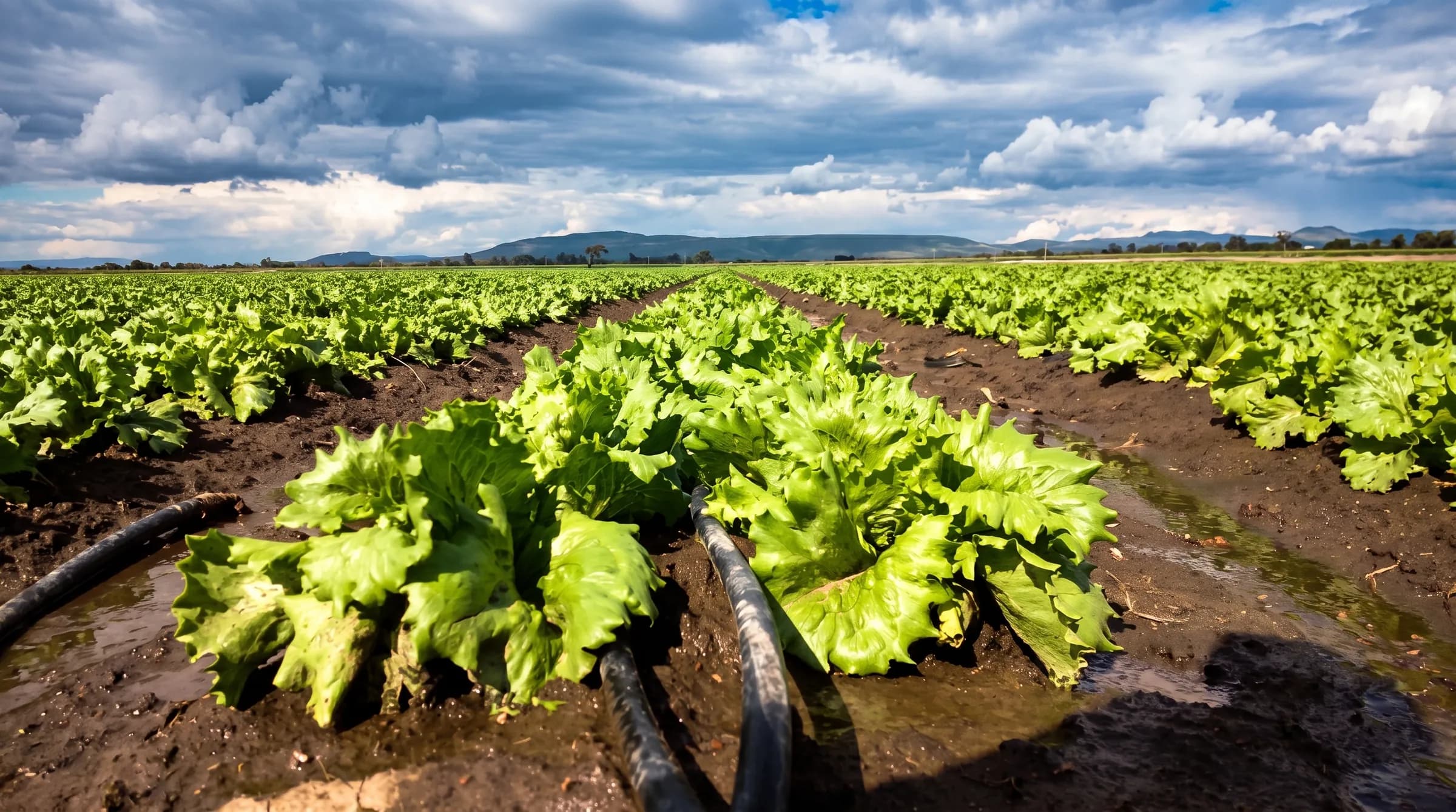 Cultivo de lechuga a cielo abierto